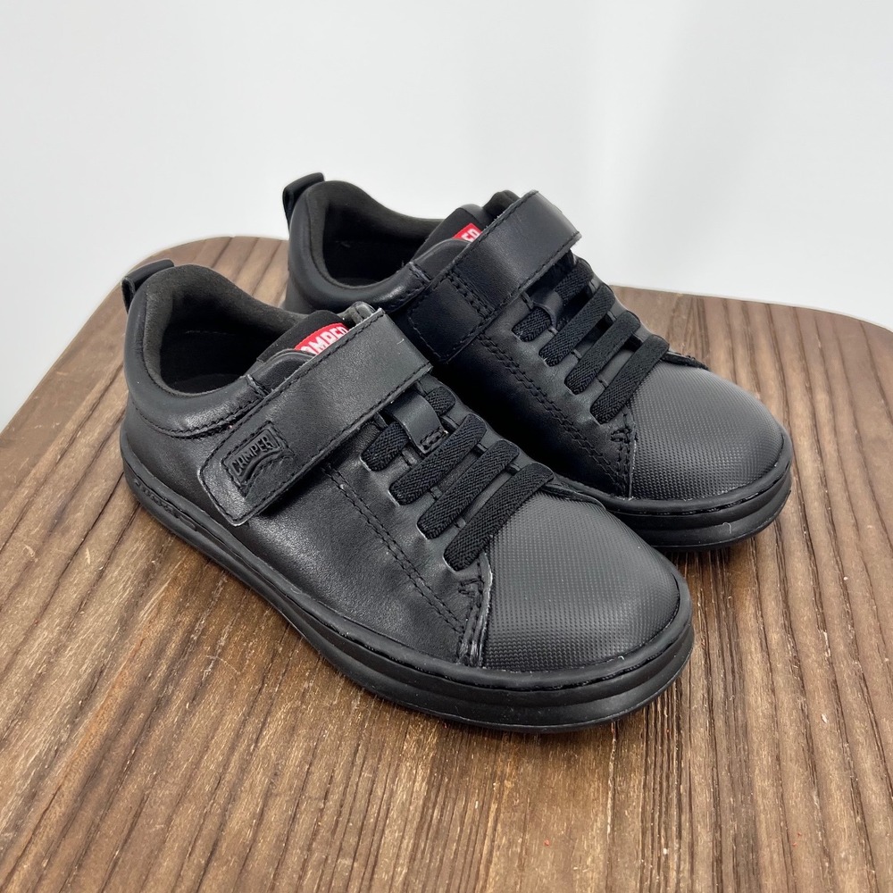 Camper Runner Four Kids Black Leather Sneakers NWOT EU 25 Toddler